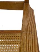 Vintage stoel webbing grenenhout jaren 70 design werkstoel, Huis en Inrichting, Stoelen, Riet of Rotan, Gebruikt, Bruin, Vintage