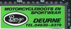 Sticker: Bergo International - Motorcycleboots an sportwear, Verzamelen, Stickers, Auto of Motor, Ophalen of Verzenden, Zo goed als nieuw