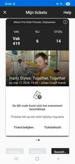 Harry Styles concert, 17 mei, Amsterdam, 2 tickets, 2e rang, Tickets en Kaartjes, Twee personen, Mei
