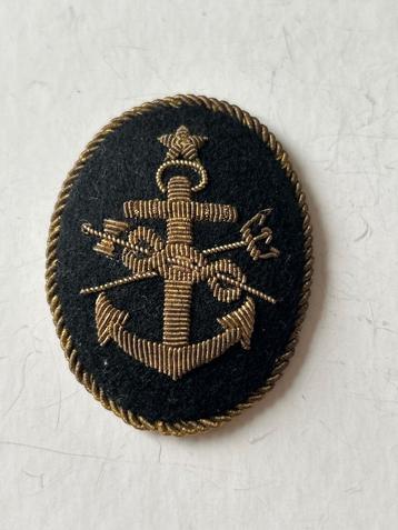 Oud marine embleem  goud geborduurd anker  beschikbaar voor biedingen