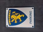 Emaille PEUGEOT PARKING bordje, Verzamelen, Merken en Reclamevoorwerpen, Ophalen of Verzenden, Gebruikt, Reclamebord