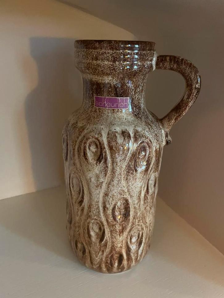 Vintage Scheurich 'Koralle' West Germany fatlava kanvaas, Huis en Inrichting, Woonaccessoires | Vazen, Zo goed als nieuw, Overige kleuren