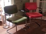 Retro rib buisframe met leuning stoel orange en groene stoel, Ophalen of Verzenden, Overige kleuren