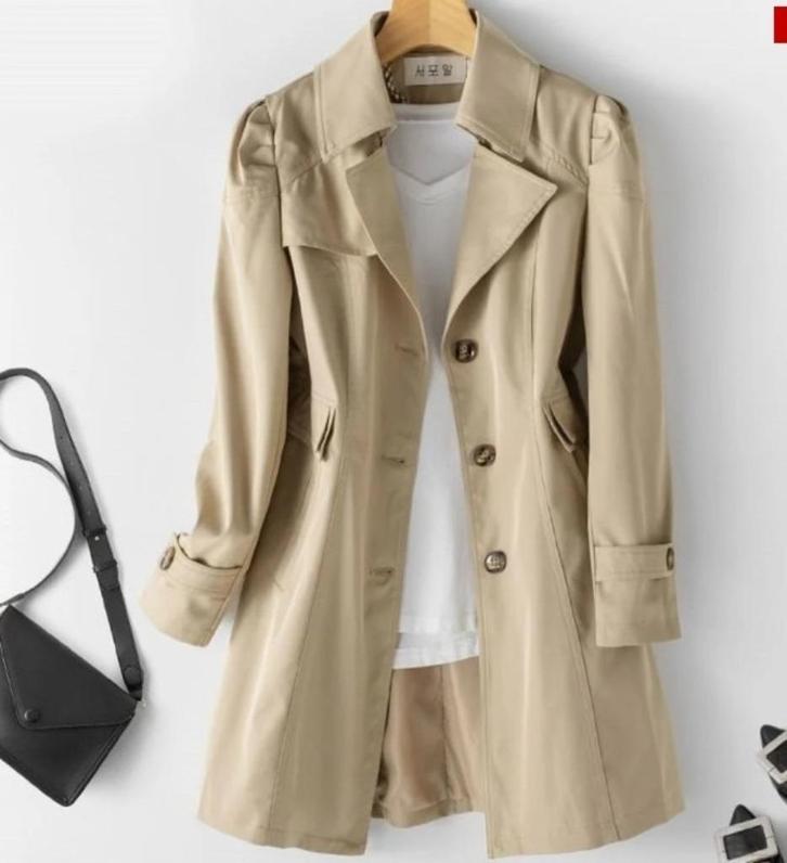 khaki trenchcoat, Kleding | Dames, Jassen | Zomer, Nieuw, Maat 38/40 (M), Beige, Ophalen