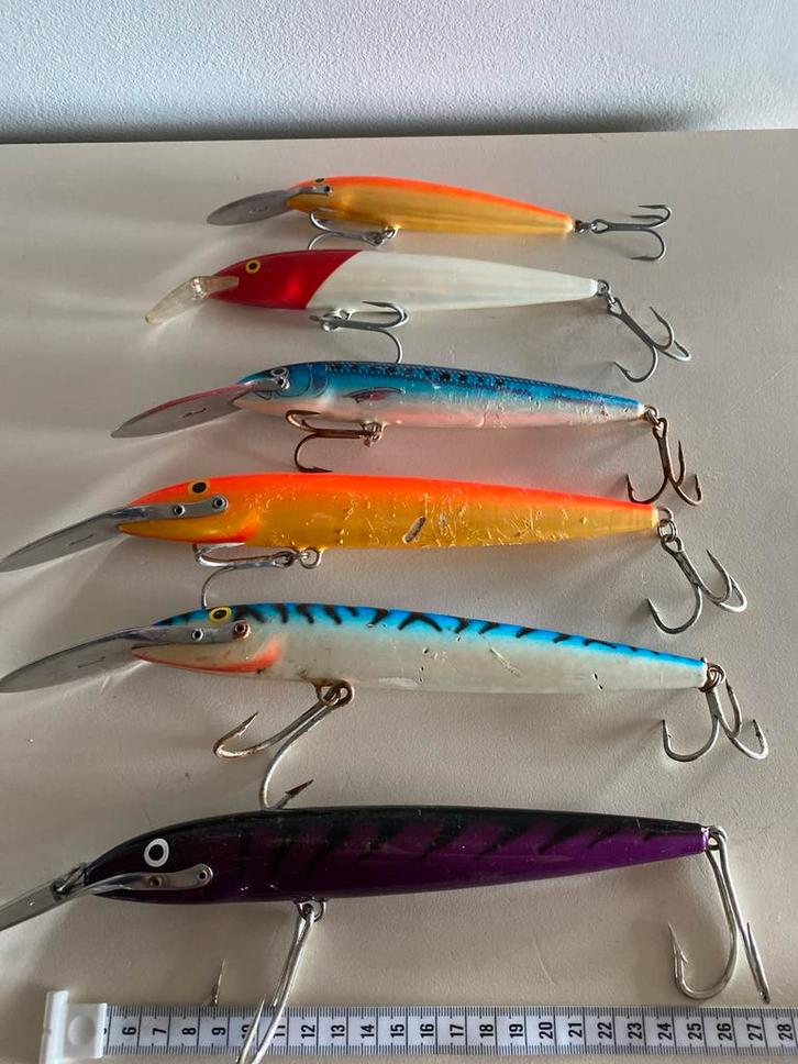 Set van 6 Grote Rapala Pluggen / Kunstaas, Watersport en Boten, Hengelsport | Karpervissen, Gebruikt, Overige typen, Ophalen of Verzenden