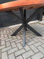 Eettafel mangohout Diameter 130 cm, Ophalen, 100 tot 150 cm, Rond, Zo goed als nieuw