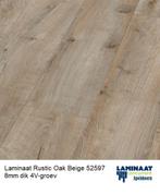 Laminaat Oak Rustic Beige 8mm dik 4V-groev €11,95m2 inc.btw, Nieuw, Ophalen of Verzenden, Laminaat Rustiek kleur, Laminaat