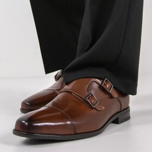 Van Lier Dubbele Gesp Herenschoenen Maat 10 (44,5/45) NIEUW, Kleding | Heren, Schoenen, Nieuw, Gespschoenen, Bruin, Ophalen of Verzenden