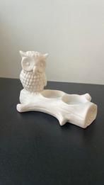 Theelichthouder uil, Huis en Inrichting, Woonaccessoires | Kandelaars en Kaarsen, Ophalen, Overige materialen, Wit, Zo goed als nieuw