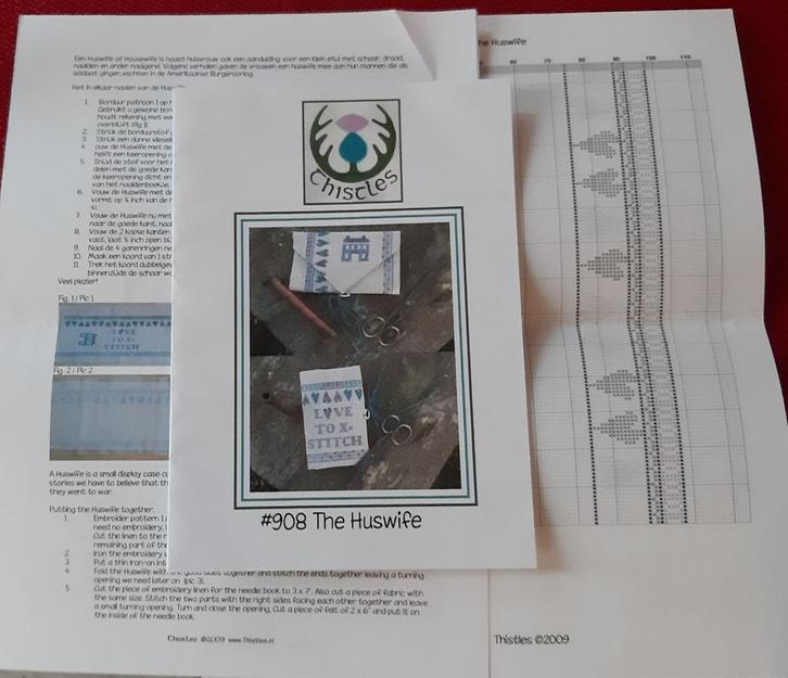 Thistles Borduurpatroon Huswife - Nederlands & Engels, Hobby en Vrije tijd, Borduren en Borduurmachines, Nieuw, Patroon, Handborduren