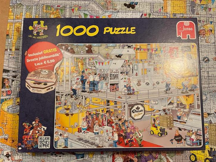Jan van Haasteren - Chocoladefabriek 1000 stukjes, Hobby en Vrije tijd, Denksport en Puzzels, Gebruikt, Legpuzzel, 500 t/m 1500 stukjes