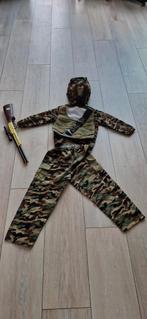 Leger Uniform Verkleedpak Maat 128 + Helm, Kinderen en Baby's, Carnavalskleding en Verkleedspullen, Ophalen of Verzenden, Gebruikt