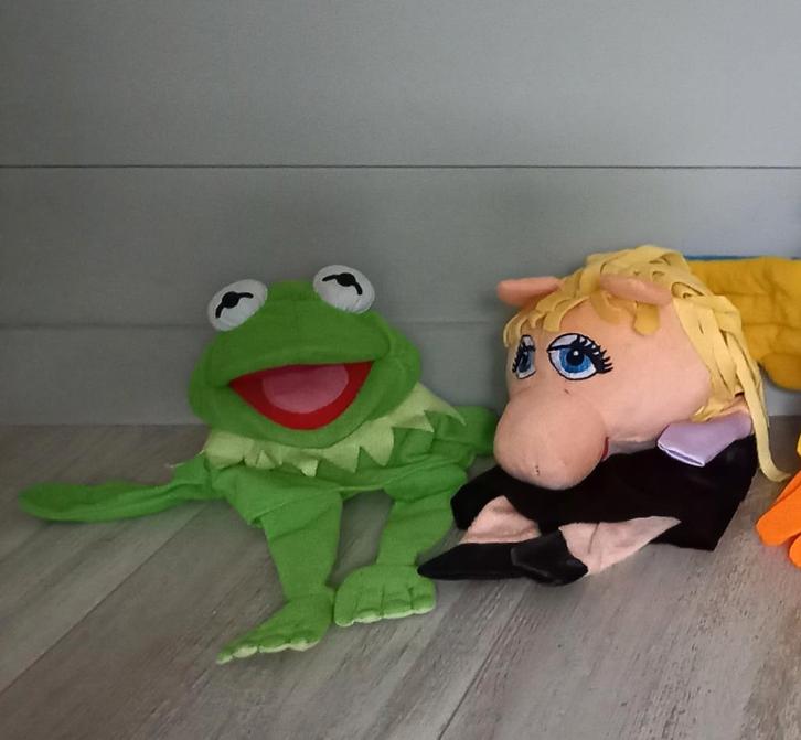 Muppets Handpoppen Kermit & Miss Piggy, Kinderen en Baby's, Speelgoed | Knuffels en Pluche, Gebruikt, Kikker, Ophalen of Verzenden
