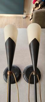 Twee Wandlampen met Glazen Kapjes - Zeer Goed!, Huis en Inrichting, Lampen | Wandlampen, Ophalen, Zo goed als nieuw, Glas, Vintage