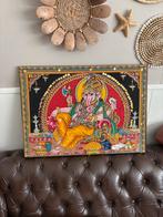 Kleurrijke Ganesha, stof op canvas., Ophalen, 50 tot 75 cm, Overige typen, Zo goed als nieuw