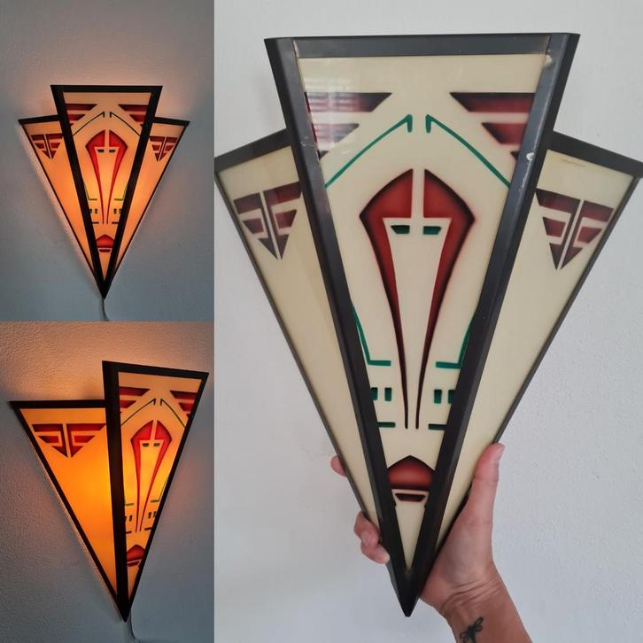 Art Deco grote Amsterdamse School Wandlamp Tuschinski Antiek, Antiek en Kunst, Antiek | Lampen, Ophalen of Verzenden