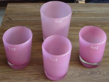 windlichten dik glas, DUTZ collection groen flora, volgnr 40 beschikbaar voor biedingen