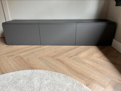 Besta tv meubel zwart/grijs IKEA, Huis en Inrichting, Kasten | Televisiemeubels, Zo goed als nieuw, Minder dan 100 cm, 150 tot 200 cm
