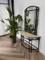 Leuk setje voor in ontvangsthal of zoiets. Staal en natuurs., Huis en Inrichting, Tafels | Sidetables, Ophalen, Zo goed als nieuw