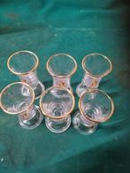 borrelglaasjes vintage met afbeelding 6 stuks, Verzamelen, Glas en Borrelglaasjes, Ophalen of Verzenden