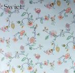 5746 Vintage bloemenbehang lichtblauw roze groen swiet, Huis en Inrichting, Stoffering | Behang, Ophalen of Verzenden, Roze