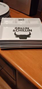 Grillin & Chillin 6 fondue gourmet kerst borden, Huis en Inrichting, Ophalen, Gebruikt, Overige stijlen, Bord(en)