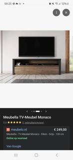 TV Meubel Monaco - Eiken - Grijs - 130 cm, 100 tot 150 cm, Ophalen of Verzenden, Zo goed als nieuw, Minder dan 100 cm