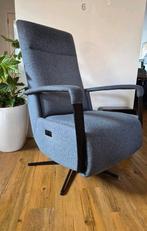 Elektrische relaxfauteuil - fauteteuil- rug en voetensteun, Ophalen, Minder dan 75 cm, Zo goed als nieuw, Stof
