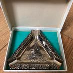 Netjes in het doosje asbak zilverkleurig mooi!, Verzamelen, Ophalen, Zo goed als nieuw, Asbak