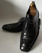 Costume National. Zwarte leren herenschoenen. Mt 43 1/2., Ophalen of Verzenden, Zo goed als nieuw, Zwart
