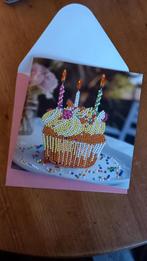 Kaart met envelop. Diamond painting. Taartje., Ophalen of Verzenden, Nieuw, Overige thema's