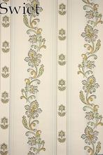 5094 Pastel bloemen behang in rustige vintage sfeer Swiet, Huis en Inrichting, Stoffering | Behang, Verzenden, Geel