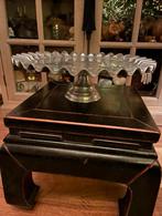 Groot mooi gewelfd plateau op voet zwaar Nikkel Colmore, Huis en Inrichting, Ophalen of Verzenden, Zo goed als nieuw