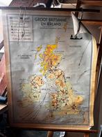 Oude schoolkaart groot brittannie en ierland, Ophalen of Verzenden, Aardrijkskunde