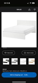 Ikea Malm Bed 180x200 Wit + Luröy, Ophalen, Wit, 180 cm, 200 cm