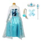 Voordeelpakket Frozen Elsa jurk + accessoires - maat 122/140, Kinderen en Baby's, Carnavalskleding en Verkleedspullen, Nieuw, Meisje