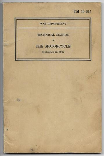 Harley Davidson Indian manual war department 1942 militair beschikbaar voor biedingen