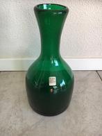 Royal Leerdam vaas karaf luchtbel fles Max Verboeket Antiqua, Minder dan 50 cm, Groen, Glas, Ophalen of Verzenden