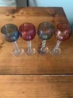 Vintage cocktailglazen regenboog - set van 4, Glas of Glazen, Gebruikt, Ophalen of Verzenden, Glas