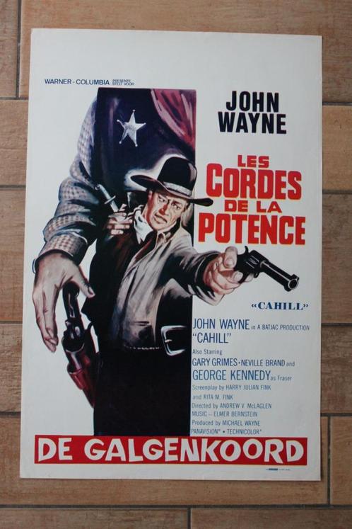 filmaffiche John Wayne Cahill 1973 filmposter, Verzamelen, Posters, Zo goed als nieuw, Film en Tv, A1 t/m A3, Rechthoekig Staand