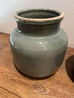Twee mintgroen bloempotten. Nieuw!, Tuin en Terras, Rond, Nieuw, Ophalen of Verzenden, Aardewerk