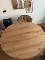 Ronde eiken houten eettafel 140cm met stalen sterpoot, Huis en Inrichting, Tafels | Eettafels, Ophalen, Gebruikt, Vier personen