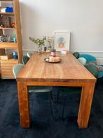 Massief Teakhouten eettafel van 180 cm, Ophalen, Gebruikt, 50 tot 100 cm, Vijf personen of meer