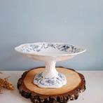 Antieke fruitschaal, wit met blauw bloemmotief, Ophalen of Verzenden