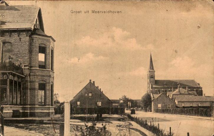 Meerveldhoven - Groet uit, Verzamelen, Ansichtkaarten | Nederland, Gelopen, Noord-Brabant, Voor 1920, Ophalen of Verzenden