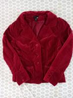 Jasje, blazer, rood fluweel, mt 42, H & M, Kleding | Dames, Ophalen of Verzenden, Zo goed als nieuw, Maat 42/44 (L), Rood