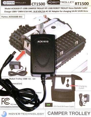 ACK1610 16.8V 1A Adapter Camper Robot Trolley CT1500 RT1500 beschikbaar voor biedingen