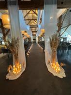 Bruiloft, doek, chiffon, 2 x 25 meter! Netjes omgezoomd., Ophalen of Verzenden, Zo goed als nieuw, Versiering, Geboorte of Huwelijk