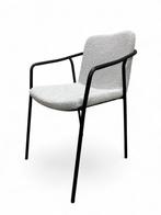 6 NIEUWE design eetkamerstoelen in lichtgrijze boucle stof, Design, Nieuw, Ophalen of Verzenden, Vijf, Zes of meer stoelen
