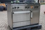 RVS 6-pits Mareno fornuis met dubbele oven horeca restaurant, Witgoed en Apparatuur, Fornuizen, Ophalen, Gebruikt, 60 cm of meer